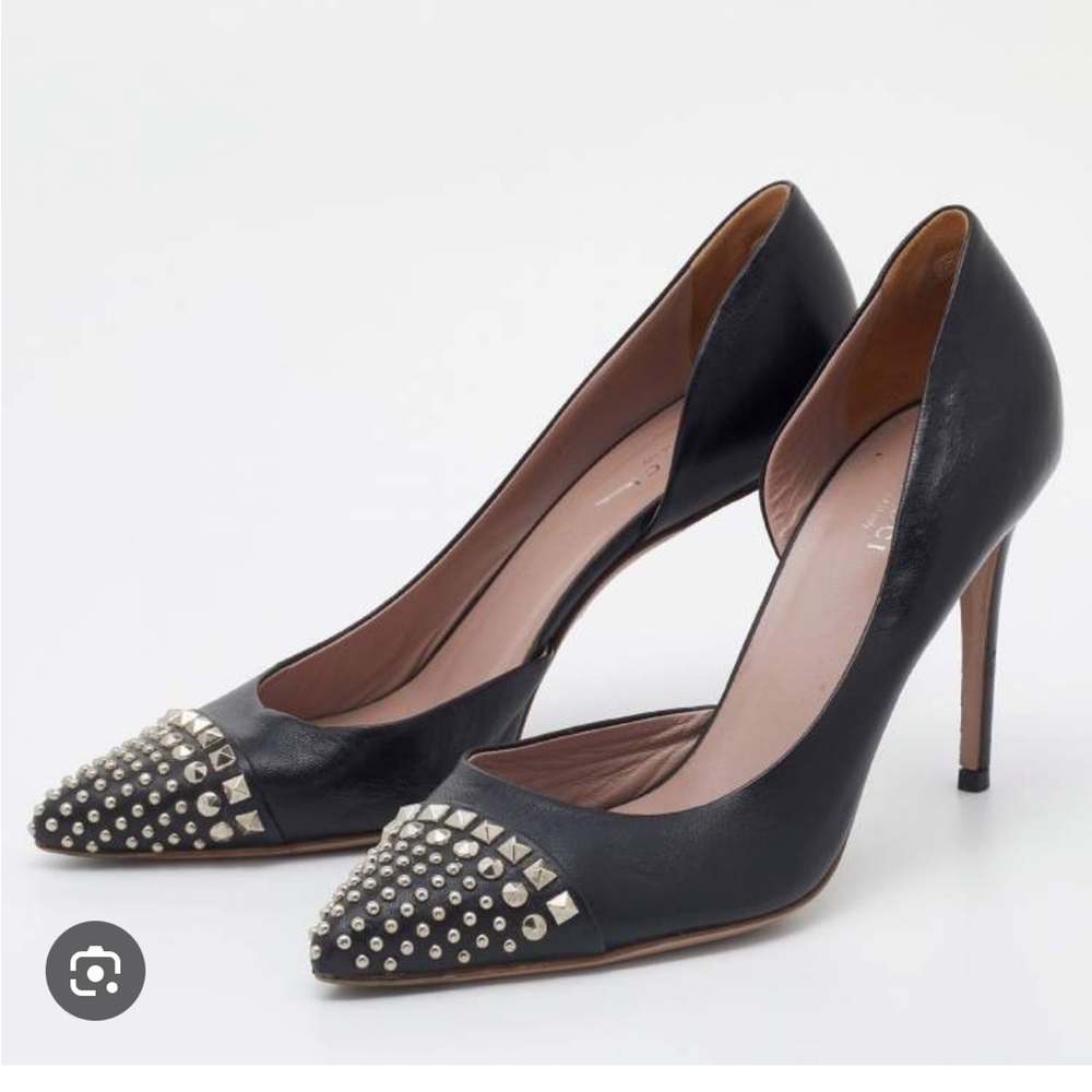 Gucci Black Studded Heels